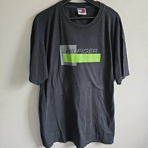 Tommy Hilfiger Black Green Gray Size XL Short Sleeve Made in Peru Shirt